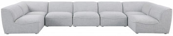 Meridian Furniture - Miramar 175" Linen Textured Fabric Upholstered 7 Piece Modular Sectional - 683Grey-Sec7B - GreatFurnitureDeal
