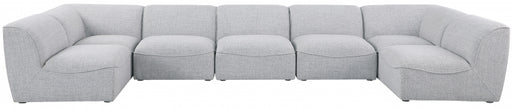 Meridian Furniture - Miramar 175" Linen Textured Fabric Upholstered 7 Piece Modular Sectional - 683Grey-Sec7B - GreatFurnitureDeal