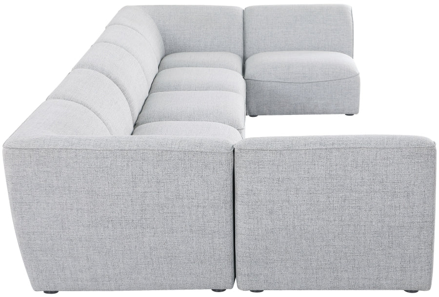 Meridian Furniture - Miramar 175" Linen Textured Fabric Upholstered 7 Piece Modular Sectional - 683Grey-Sec7B - GreatFurnitureDeal