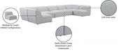 Meridian Furniture - Miramar 175" Linen Textured Fabric Upholstered 7 Piece Modular Sectional - 683Grey-Sec7B - GreatFurnitureDeal