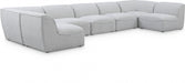 Meridian Furniture - Miramar 175" Linen Textured Fabric Upholstered 7 Piece Modular Sectional - 683Grey-Sec7B - GreatFurnitureDeal