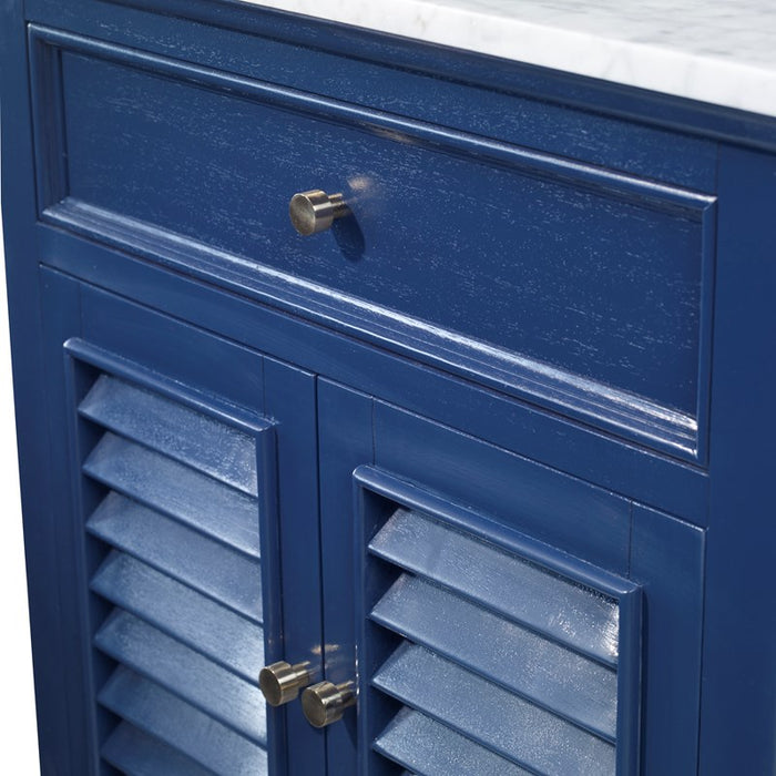 Ambella Home Collection - Louvered Medium Sink Chest - Cadet Blue - 17590-110-221