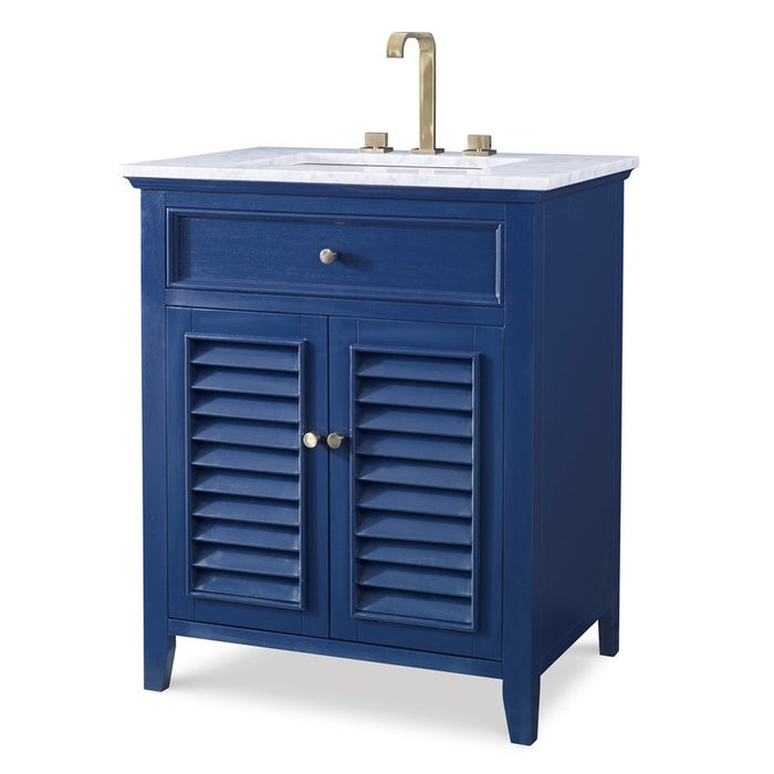 Ambella Home Collection - Louvered Medium Sink Chest - Cadet Blue - 17590-110-221