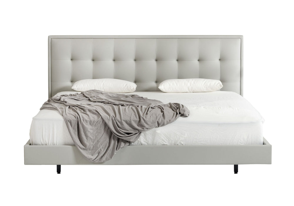 VIG Furniture - Modrest Hera Modern Grey Leatherette Eastern King Bed - VGCNHERA-BED-EK - GreatFurnitureDeal