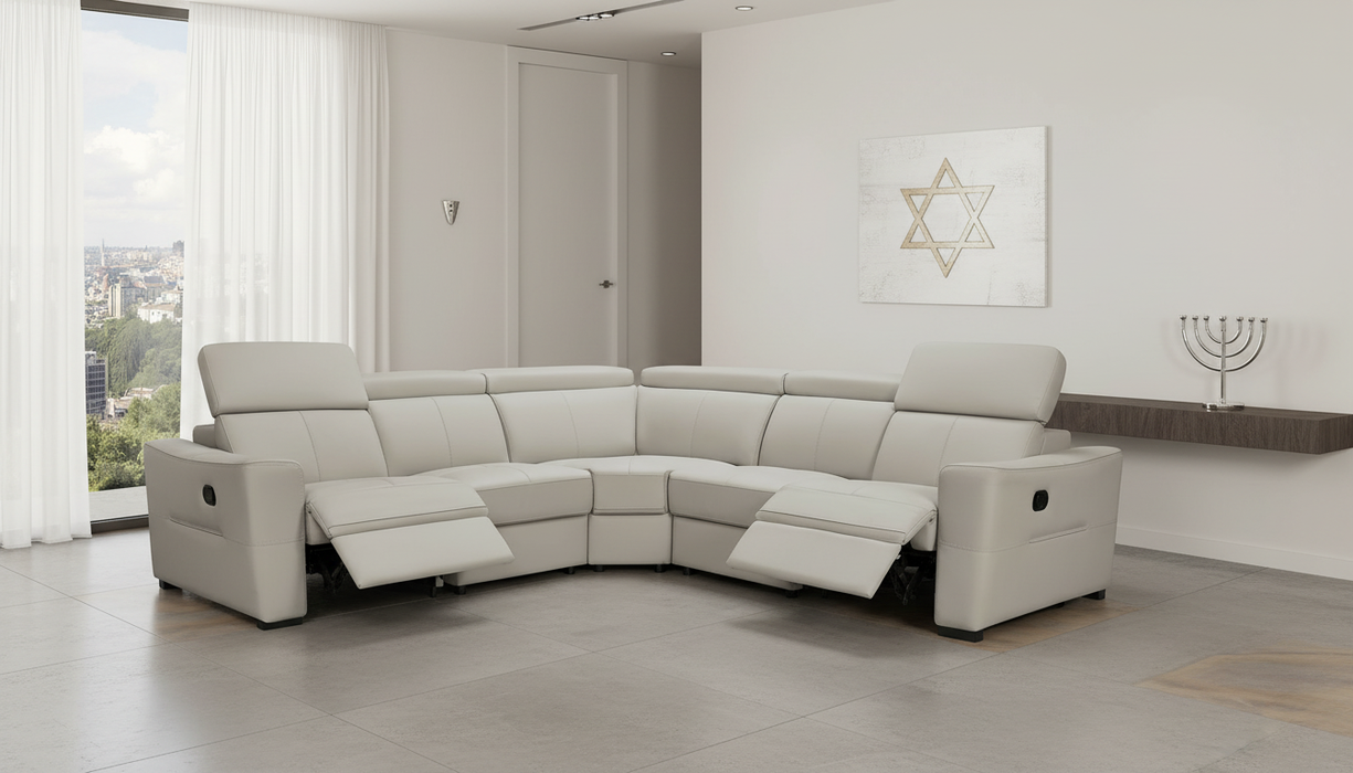 ESF Furniture - 6021 Grey Armchair w/ Manual Recliners - 6021ARMCHAIRGREY