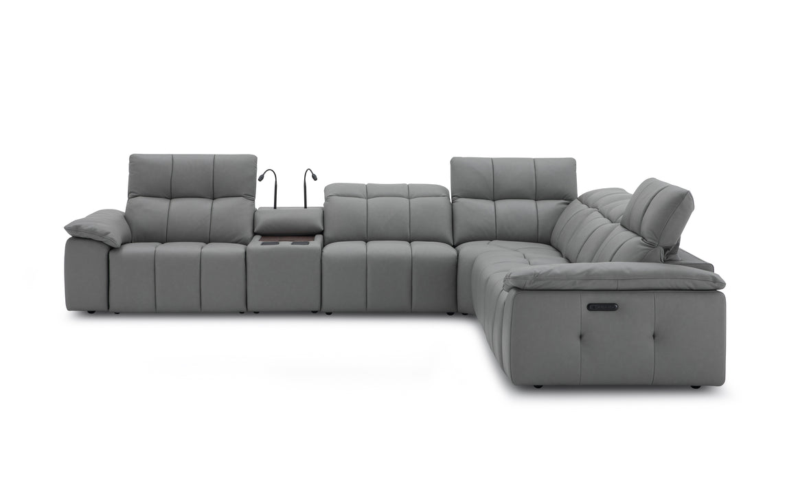 J&M Furniture - Beaumont Dark Gray Leather Sectional - 176652-DG - GreatFurnitureDeal