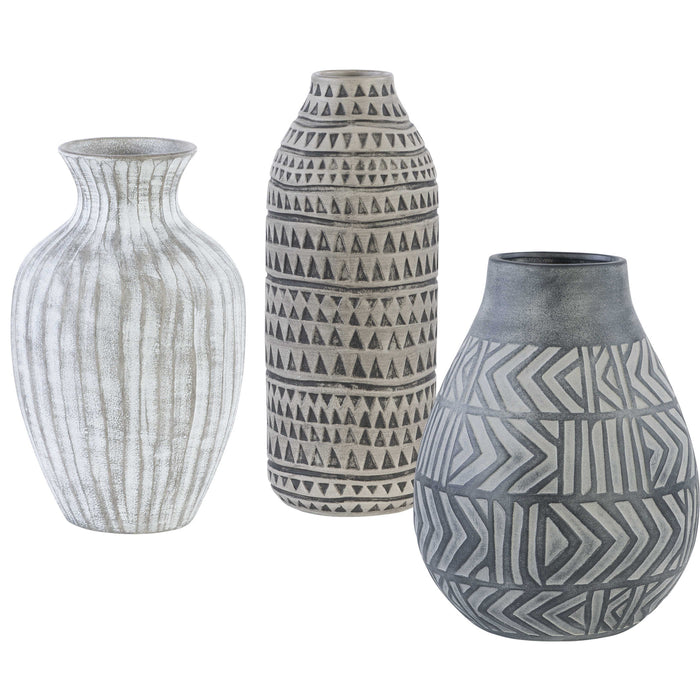 Uttermost - Natchez Geometric Vases, S/3 - 17716 - GreatFurnitureDeal