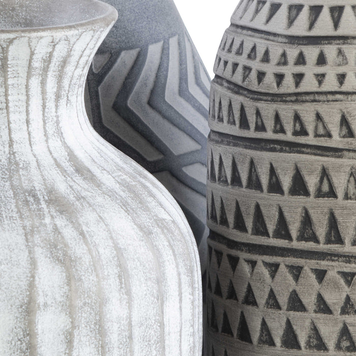 Uttermost - Natchez Geometric Vases, S/3 - 17716 - GreatFurnitureDeal