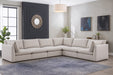 Meridian Furniture - Mackenzie 160" Linen Textured Fabric Upholstered 6 Piece Modular Sectional - 688Beige-Sec6A - GreatFurnitureDeal
