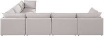 Meridian Furniture - Mackenzie 160" Linen Textured Fabric Upholstered 6 Piece Modular Sectional - 688Beige-Sec6A - GreatFurnitureDeal