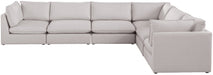 Meridian Furniture - Mackenzie 160" Linen Textured Fabric Upholstered 6 Piece Modular Sectional - 688Beige-Sec6A - GreatFurnitureDeal