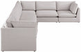 Meridian Furniture - Mackenzie 160" Linen Textured Fabric Upholstered 6 Piece Modular Sectional - 688Beige-Sec6A - GreatFurnitureDeal