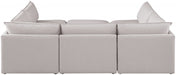 Meridian Furniture - Mackenzie 120" Linen Textured Fabric Upholstered 6 Piece Modular Sectional - 688Beige-Sec6D - GreatFurnitureDeal