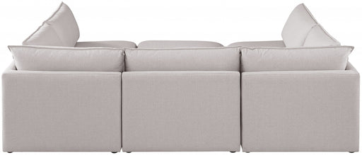 Meridian Furniture - Mackenzie 120" Linen Textured Fabric Upholstered 6 Piece Modular Sectional - 688Beige-Sec6D - GreatFurnitureDeal