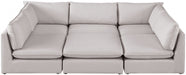 Meridian Furniture - Mackenzie 120" Linen Textured Fabric Upholstered 6 Piece Modular Sectional - 688Beige-Sec6D - GreatFurnitureDeal
