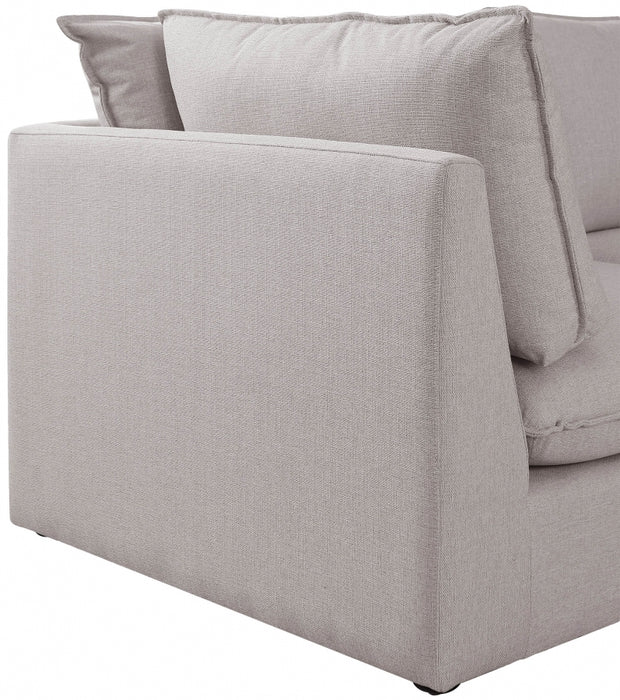 Meridian Furniture - Mackenzie 120" Linen Textured Fabric Upholstered 6 Piece Modular Sectional - 688Beige-Sec6D - GreatFurnitureDeal