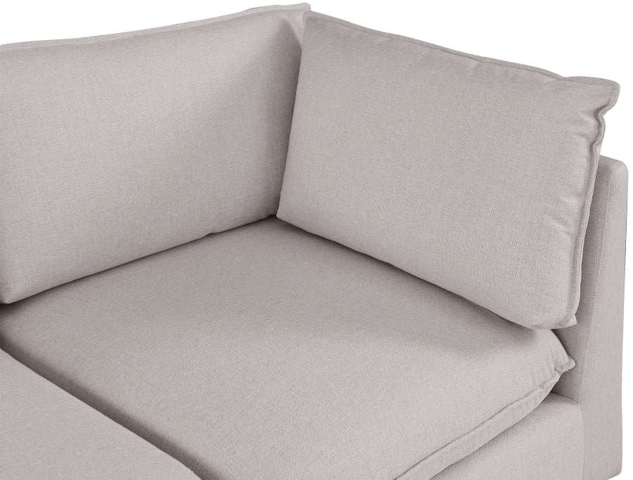 Meridian Furniture - Mackenzie 120" Linen Textured Fabric Upholstered 6 Piece Modular Sectional - 688Beige-Sec6D - GreatFurnitureDeal