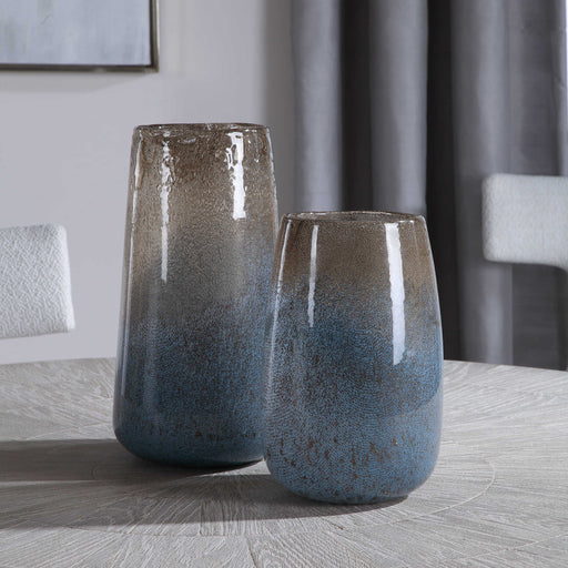 Uttermost - Ione Seeded Glass Vases, S/2 - 17762 - GreatFurnitureDeal