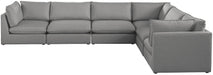 Meridian Furniture - Mackenzie 160" Linen Textured Fabric Upholstered 6 Piece Modular Sectional - 688Grey-Sec6A - GreatFurnitureDeal