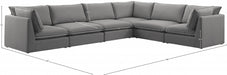 Meridian Furniture - Mackenzie 160" Linen Textured Fabric Upholstered 6 Piece Modular Sectional - 688Grey-Sec6A - GreatFurnitureDeal