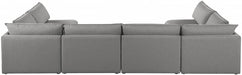 Meridian Furniture - Mackenzie 160" Linen Textured Fabric Upholstered 6 Piece Modular Sectional - 688Grey-Sec6C - GreatFurnitureDeal