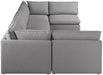 Meridian Furniture - Mackenzie 160" Linen Textured Fabric Upholstered 6 Piece Modular Sectional - 688Grey-Sec6C - GreatFurnitureDeal