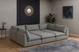 Meridian Furniture - Mackenzie 120" Linen Textured Fabric Upholstered 6 Piece Modular Sectional - 688Grey-Sec6D - GreatFurnitureDeal