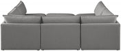 Meridian Furniture - Mackenzie 120" Linen Textured Fabric Upholstered 6 Piece Modular Sectional - 688Grey-Sec6D - GreatFurnitureDeal