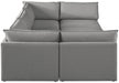 Meridian Furniture - Mackenzie 120" Linen Textured Fabric Upholstered 6 Piece Modular Sectional - 688Grey-Sec6D - GreatFurnitureDeal
