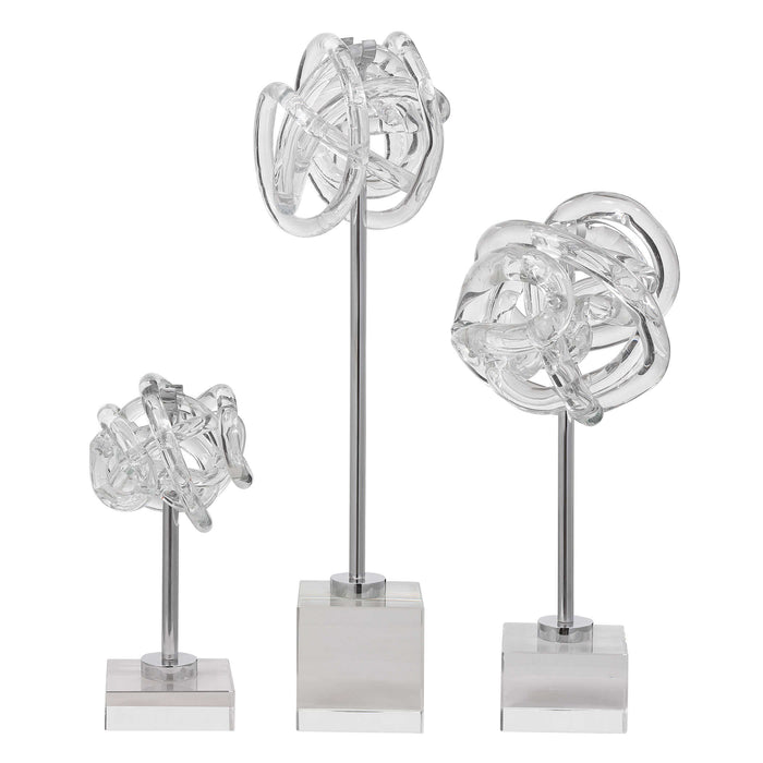 Uttermost - Neuron Glass Table Top Sculptures, S/3 - 17835 - GreatFurnitureDeal