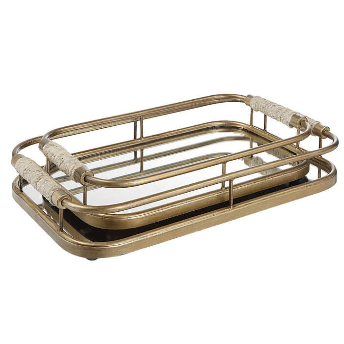 Uttermost - Rosea Brushed Gold Trays, S/2 -18014 - GreatFurnitureDeal