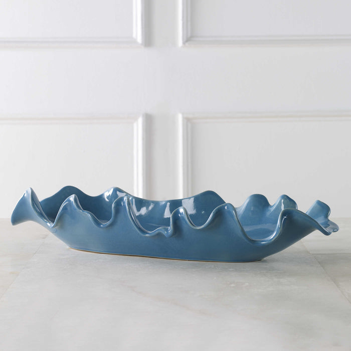 Uttermost - Ruffled Feathers Blue Bowl - 18052 - GreatFurnitureDeal