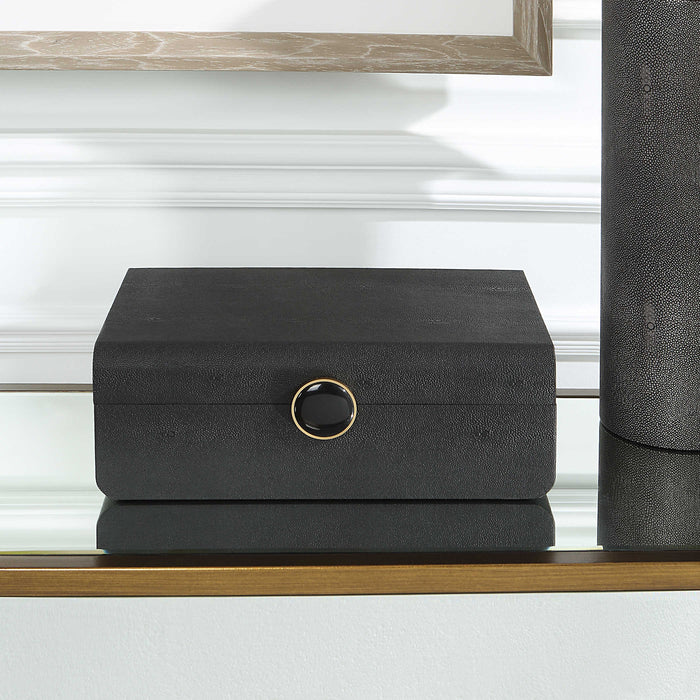 Uttermost - Lalique Black Shagreen Box - 18058