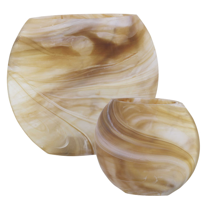 Uttermost - Fusion Swirled Caramel & Ivory Vases, Set/2 - 18070