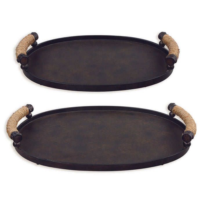 Uttermost - Viggo Bronze Trays, Set/2 - 18073 - GreatFurnitureDeal