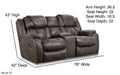 Motion Ease - Rayna Reclining Console Loveseat in Steel - 182-22-14 - GreatFurnitureDeal