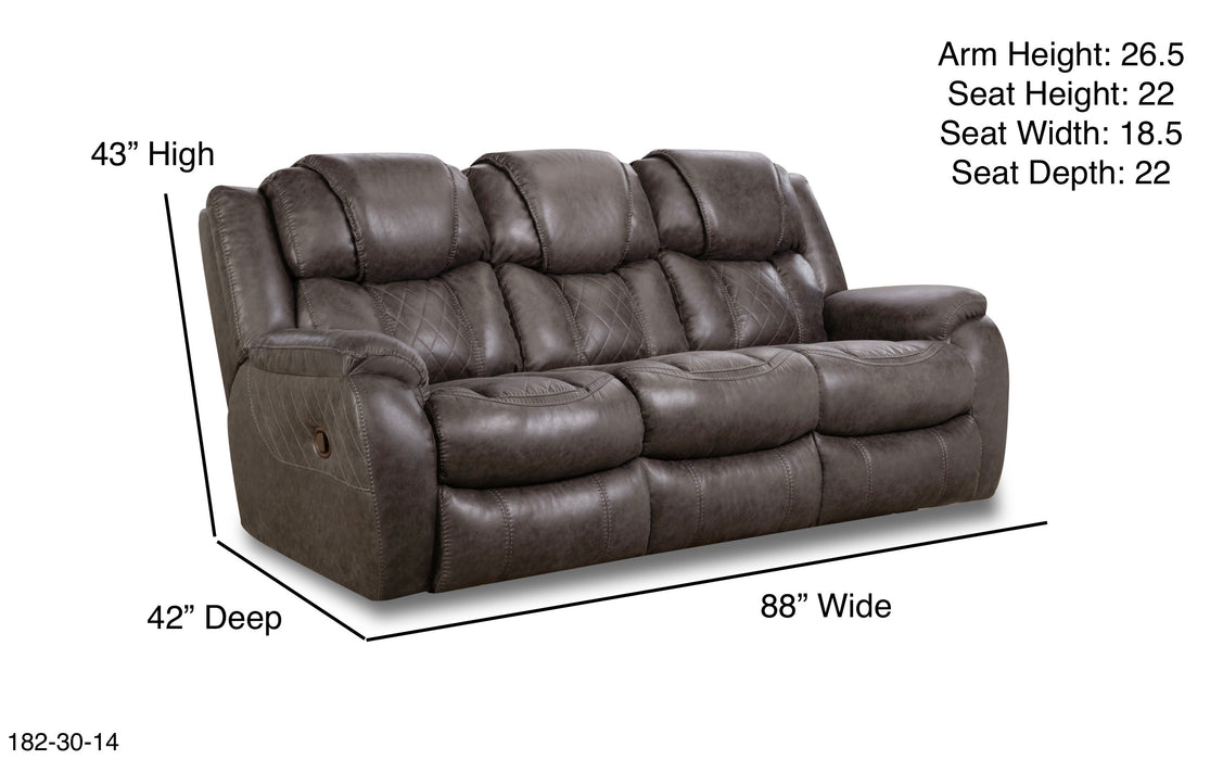 Motion Ease - Rayna Double Reclining Sofa in Steel - 182-30-14 - GreatFurnitureDeal