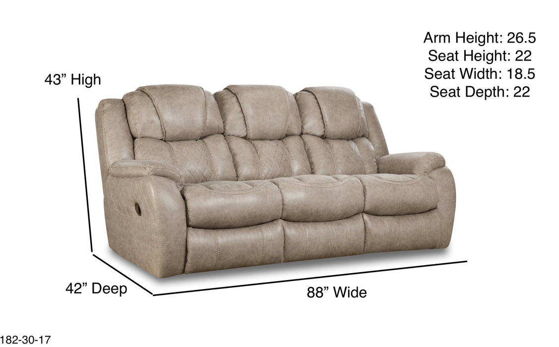 Motion Ease - Rayna Double Reclining Sofa in Mushroom - 182-30-17 - GreatFurnitureDeal