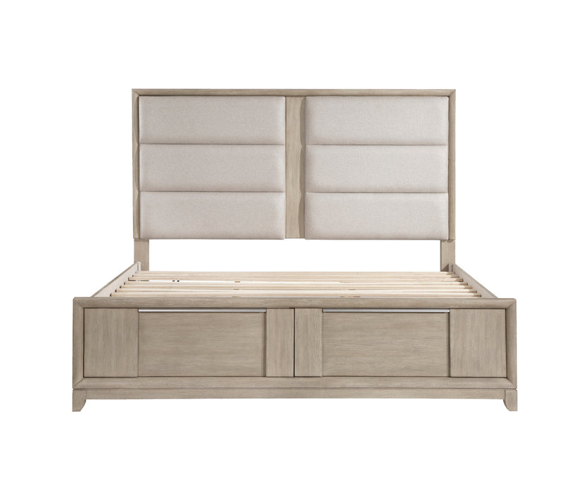 Homelegance - Marceline King Platform Bed with Footboard Storage in Light Gray - 1820NK-1EK - GreatFurnitureDeal