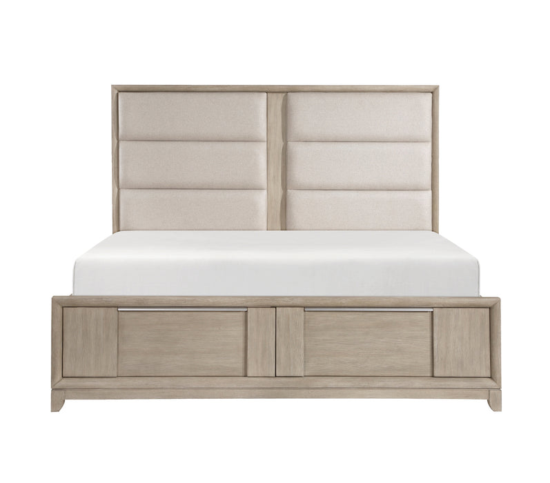 Homelegance - McKewen Queen Platform Bed with Footboard Storage in Light Gray - 1820N-1 - GreatFurnitureDeal