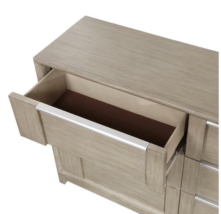 Homelegance - McKewen 8 Drawer Dresser and Mirror Set in Light Gray - 1820N-5-6 - GreatFurnitureDeal