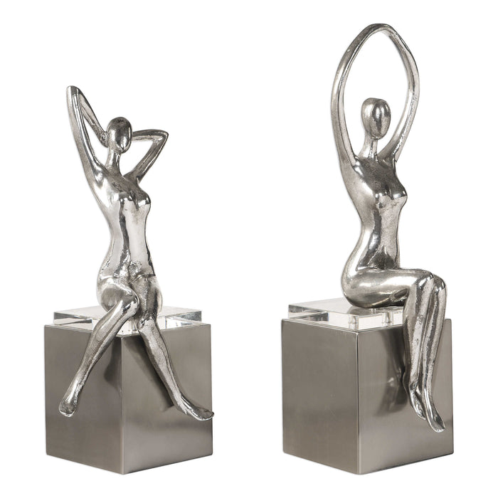 Uttermost - Jaylene Silver Sculptures, S/2 - 18581 - GreatFurnitureDeal