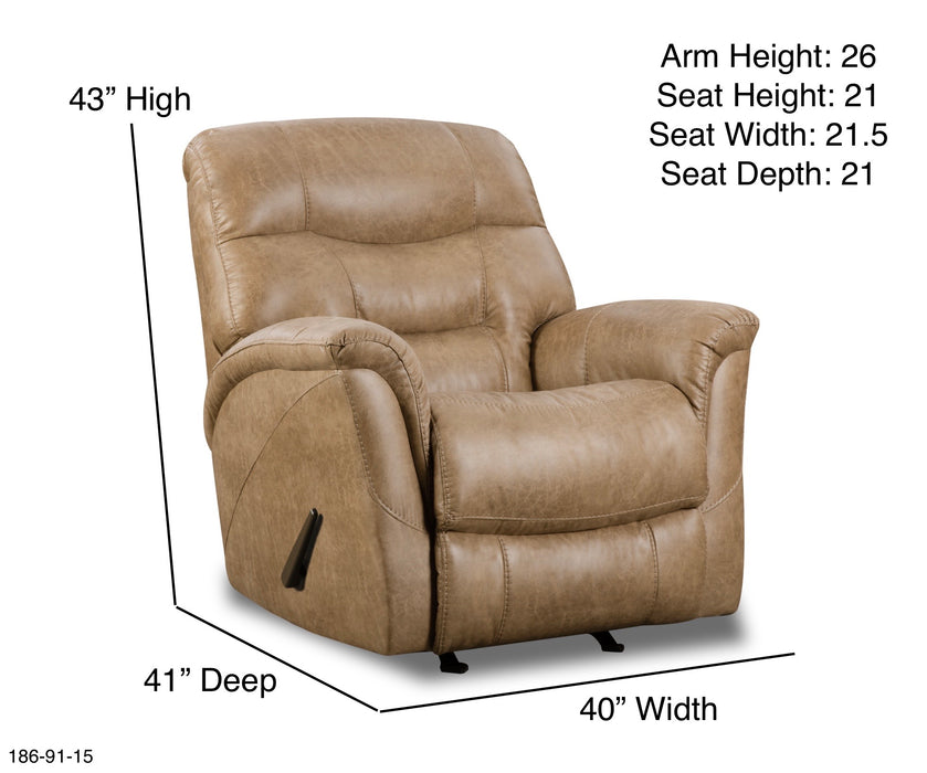 Motion Ease - Noel Rocker Recliner in Camel - 186-91-15 - GreatFurnitureDeal