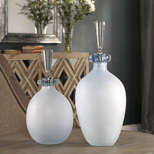 Uttermost - Leah Bubble Glass Containers S/2 - 18621 - GreatFurnitureDeal