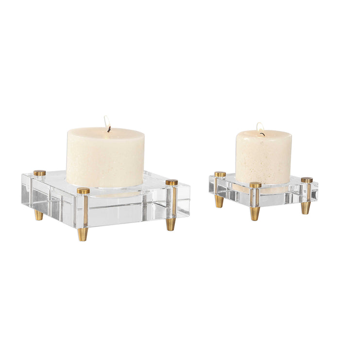 Uttermost - Claire Crystal Block Candleholders, S/2 - 18643