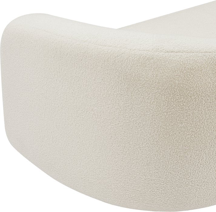 Meridian Furniture - Kali 86" Cream Faux Shearling Teddy Fabric Upholstered Sofa - 186Cream-S - GreatFurnitureDeal