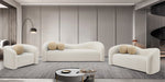 Meridian Furniture - Kali 86" Cream Faux Shearling Teddy Fabric Upholstered Sofa - 186Cream-S - GreatFurnitureDeal