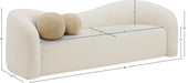 Meridian Furniture - Kali 86" Cream Faux Shearling Teddy Fabric Upholstered Sofa - 186Cream-S - GreatFurnitureDeal