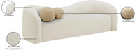 Meridian Furniture - Kali 86" Cream Faux Shearling Teddy Fabric Upholstered Sofa - 186Cream-S - GreatFurnitureDeal