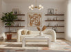 Meridian Furniture - Kali 86" Cream Faux Shearling Teddy Fabric Upholstered Sofa - 186Cream-S - GreatFurnitureDeal